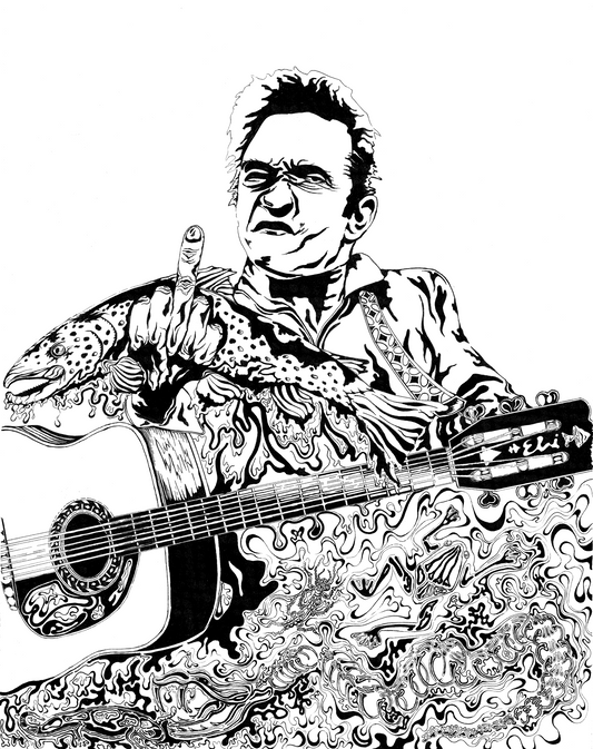 "JOHNNY $PLASH" 19x24 INCH HAND DRAWN POSTER PRINT
